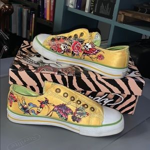 Ed Hardy Satin Slip Ons